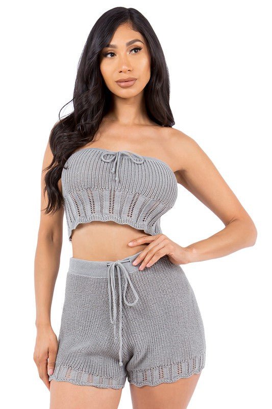 SEXY SUMMER FASHION TWO PIECE SET - NUTRAL ATTIRE