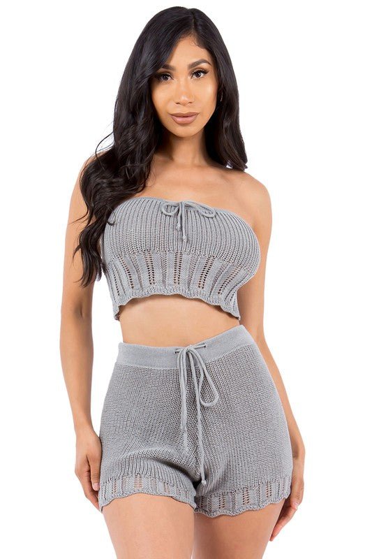 SEXY SUMMER FASHION TWO PIECE SET - NUTRAL ATTIRE