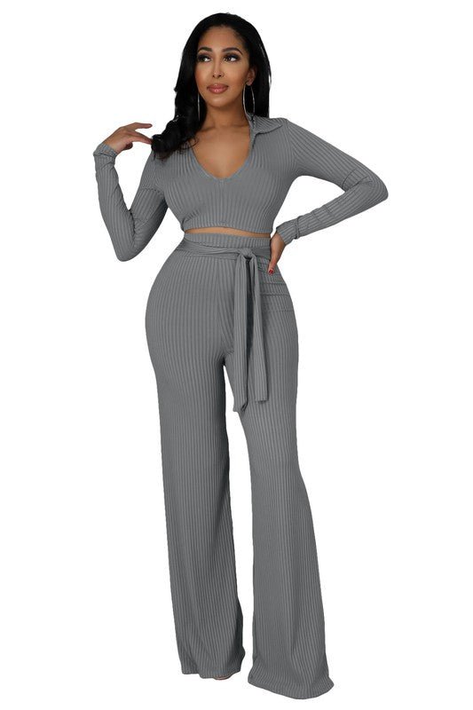 SEXY TWO PIECE PANTS SET - NUTRAL ATTIRE