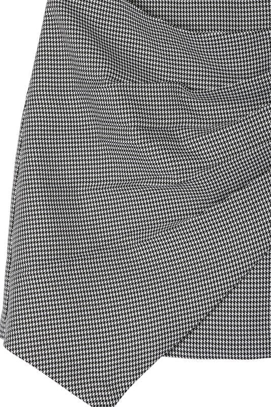 Shirley Hound tooth shirred wrap skirt - NUTRAL ATTIRE