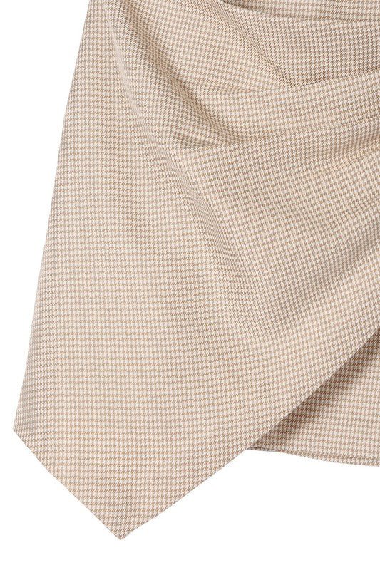 Shirley Hound tooth shirred wrap skirt - NUTRAL ATTIRE