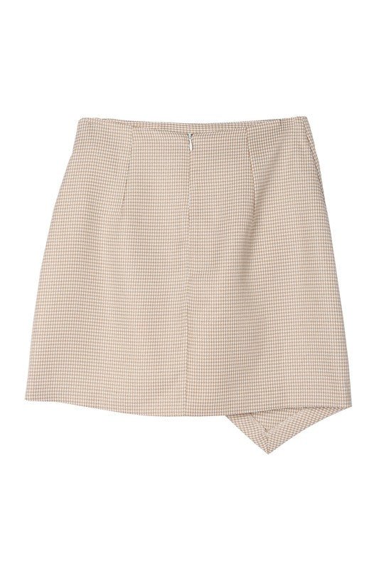 Shirley Hound tooth shirred wrap skirt - NUTRAL ATTIRE