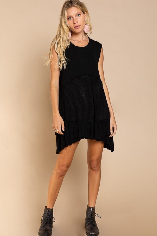 Sleeveless Ruffle Hem Dress - NUTRAL ATTIRE