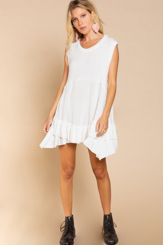 Sleeveless Ruffle Hem Dress - NUTRAL ATTIRE