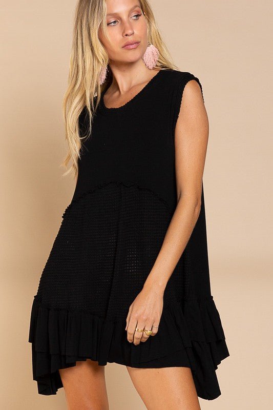 Sleeveless Ruffle Hem Dress - NUTRAL ATTIRE