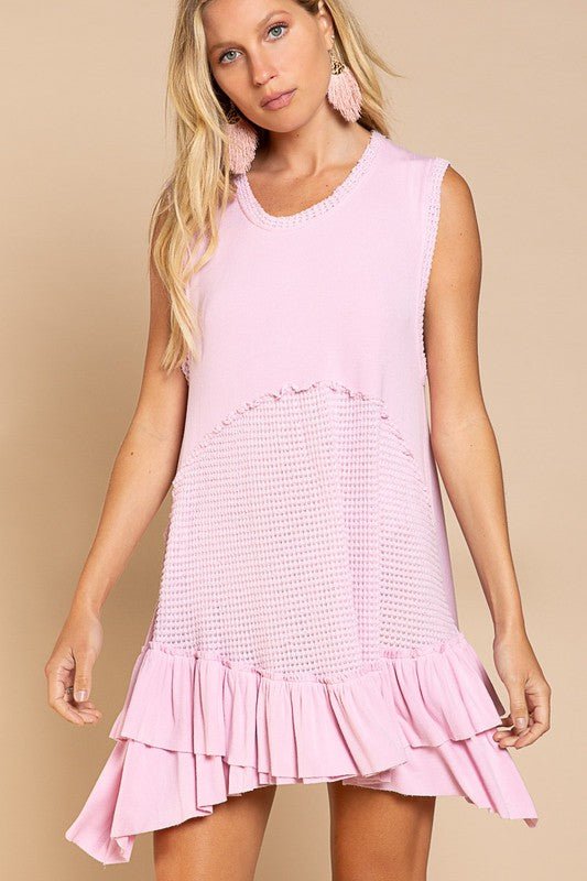 Sleeveless Ruffle Hem Dress - NUTRAL ATTIRE