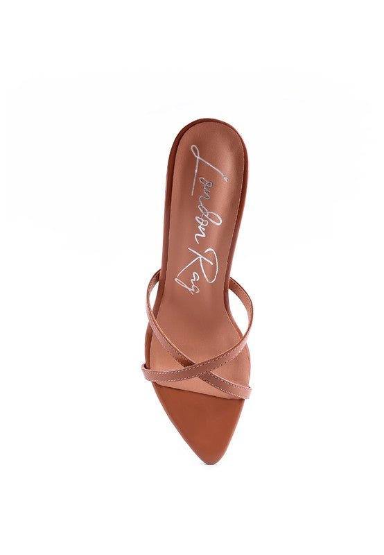 SPELLBOUND HIGH HEELED POINTED TOE SANDAL - NUTRAL ATTIRE