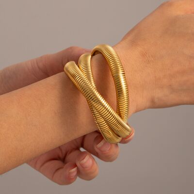 Triple Intertwined Snake Stretch Bracelet - NUTRAL ATTIRE