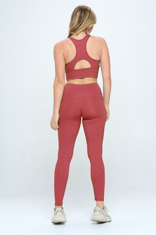 Two Piece Activewear Set with Cut - Out Detail - NUTRAL ATTIRE