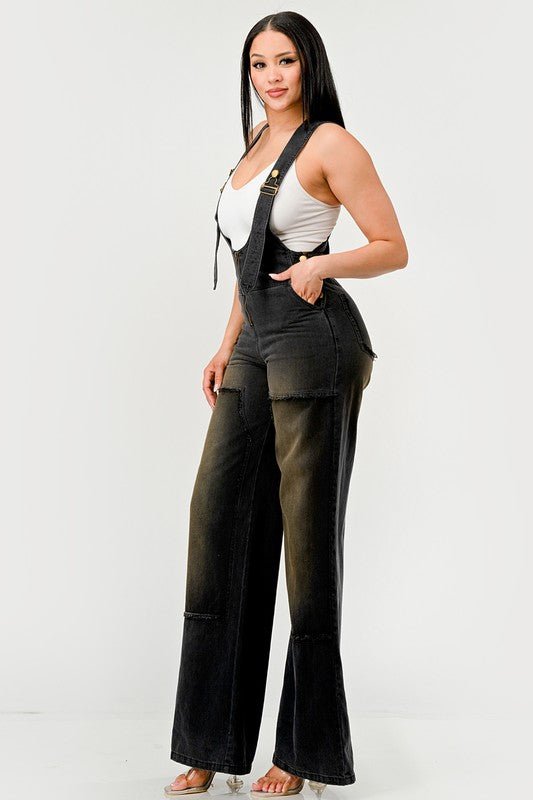 Urban Noir Denim Overalls Black Jumpsuit - NUTRAL ATTIRE