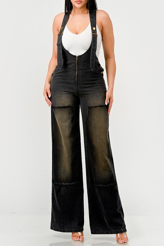 Urban Noir Denim Overalls Black Jumpsuit - NUTRAL ATTIRE