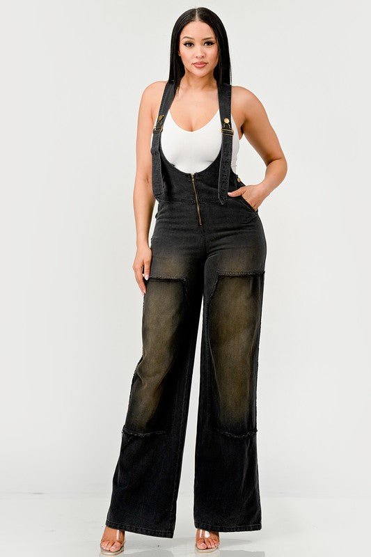 Urban Noir Denim Overalls Black Jumpsuit - NUTRAL ATTIRE
