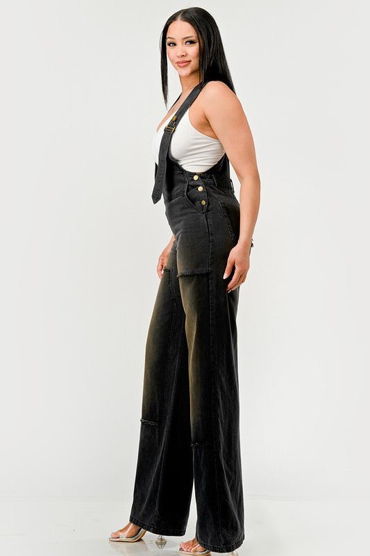 Urban Noir Denim Overalls Black Jumpsuit - NUTRAL ATTIRE