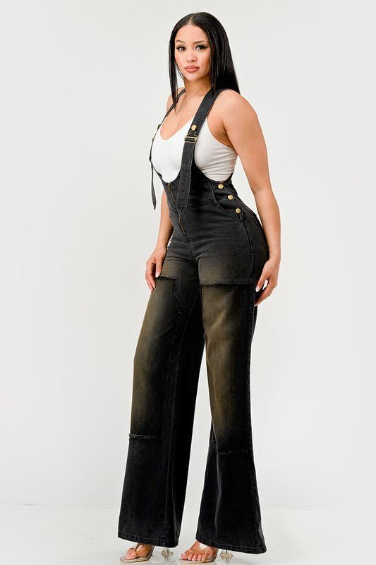 Urban Noir Denim Overalls Black Jumpsuit - NUTRAL ATTIRE