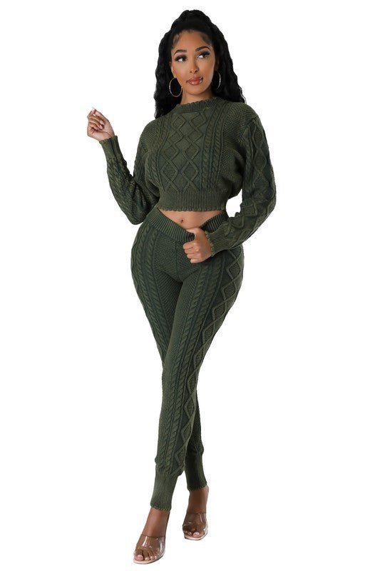 WOMEN FASHION 2PCS SWEATER PANTS SET - NUTRAL ATTIRE