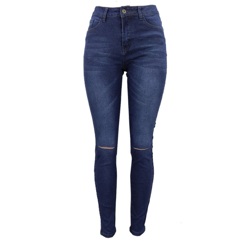 Women's Dark Blue High - Rise Ripped Skinny Jeans - NUTRAL ATTIRE