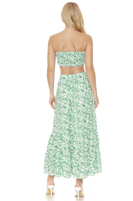 Women's Floral Skirt and TOP Set - NUTRAL ATTIRE