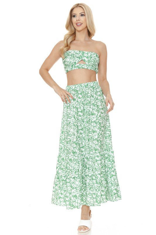 Women's Floral Skirt and TOP Set - NUTRAL ATTIRE