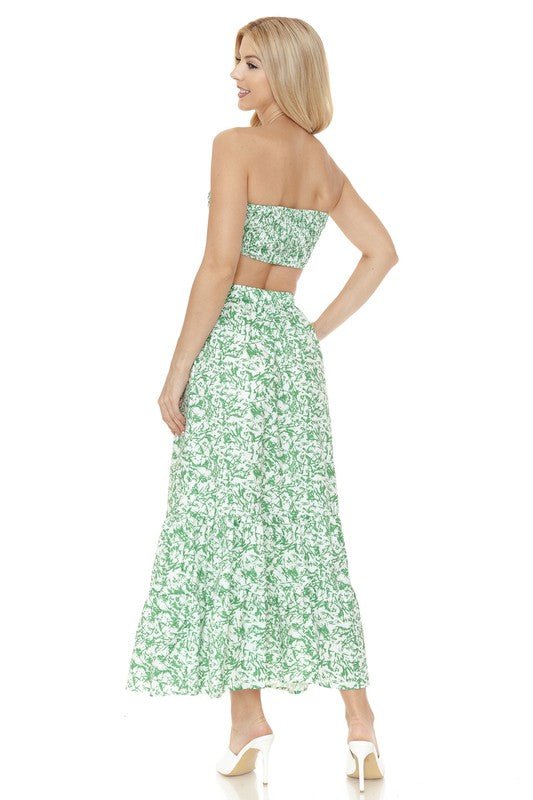 Women's Floral Skirt and TOP Set - NUTRAL ATTIRE