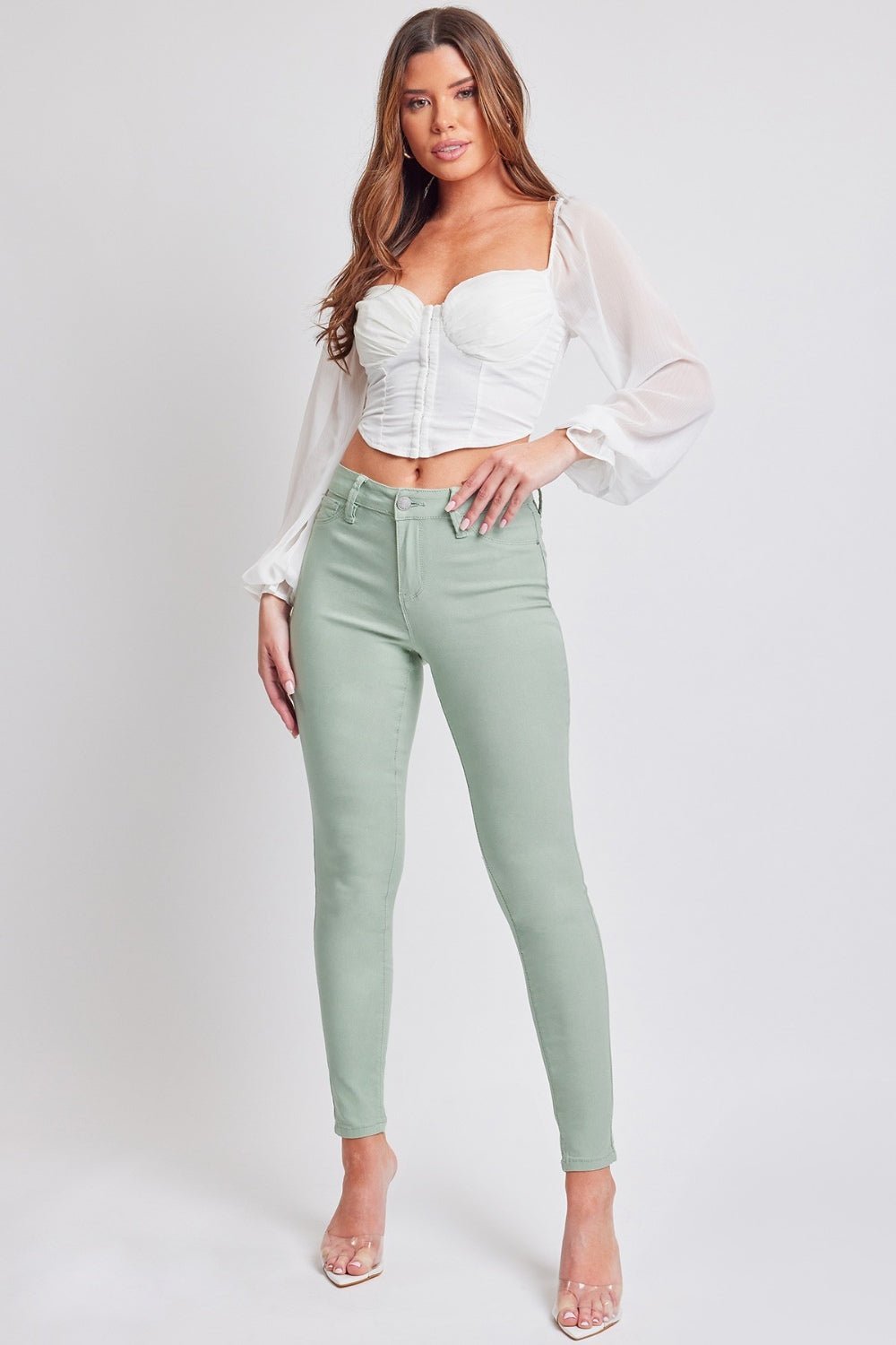 YMI Jeanswear Hyperstretch Mid - Rise Skinny Jeans - NUTRAL ATTIRE