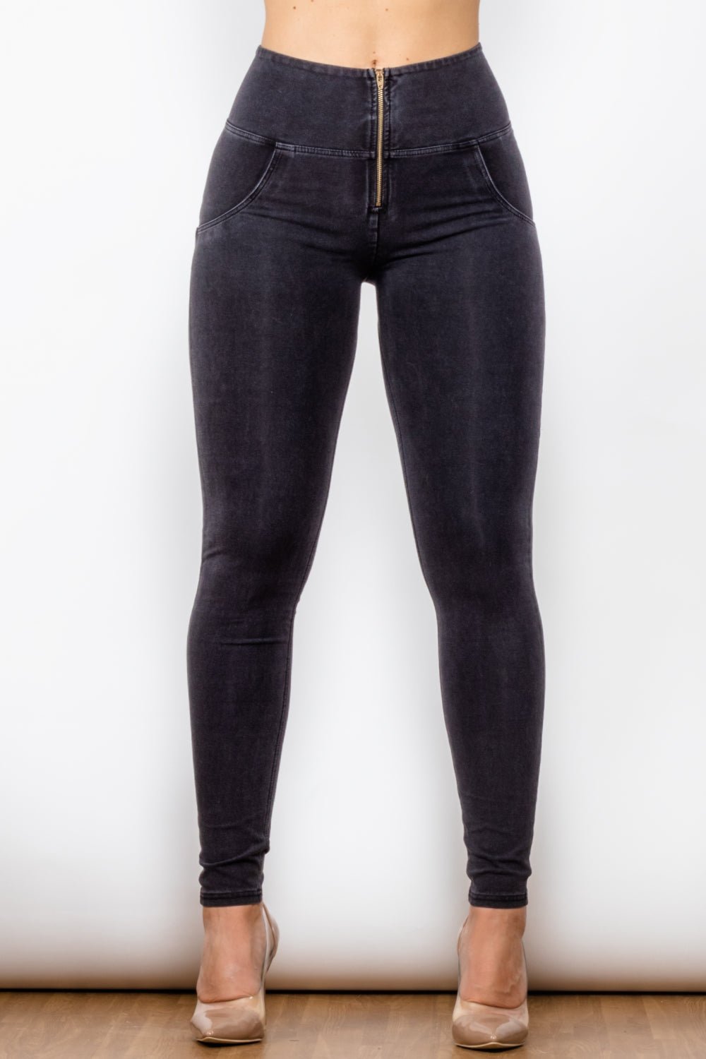 Zip Closure Skinny Jeans - NUTRAL ATTIRE
