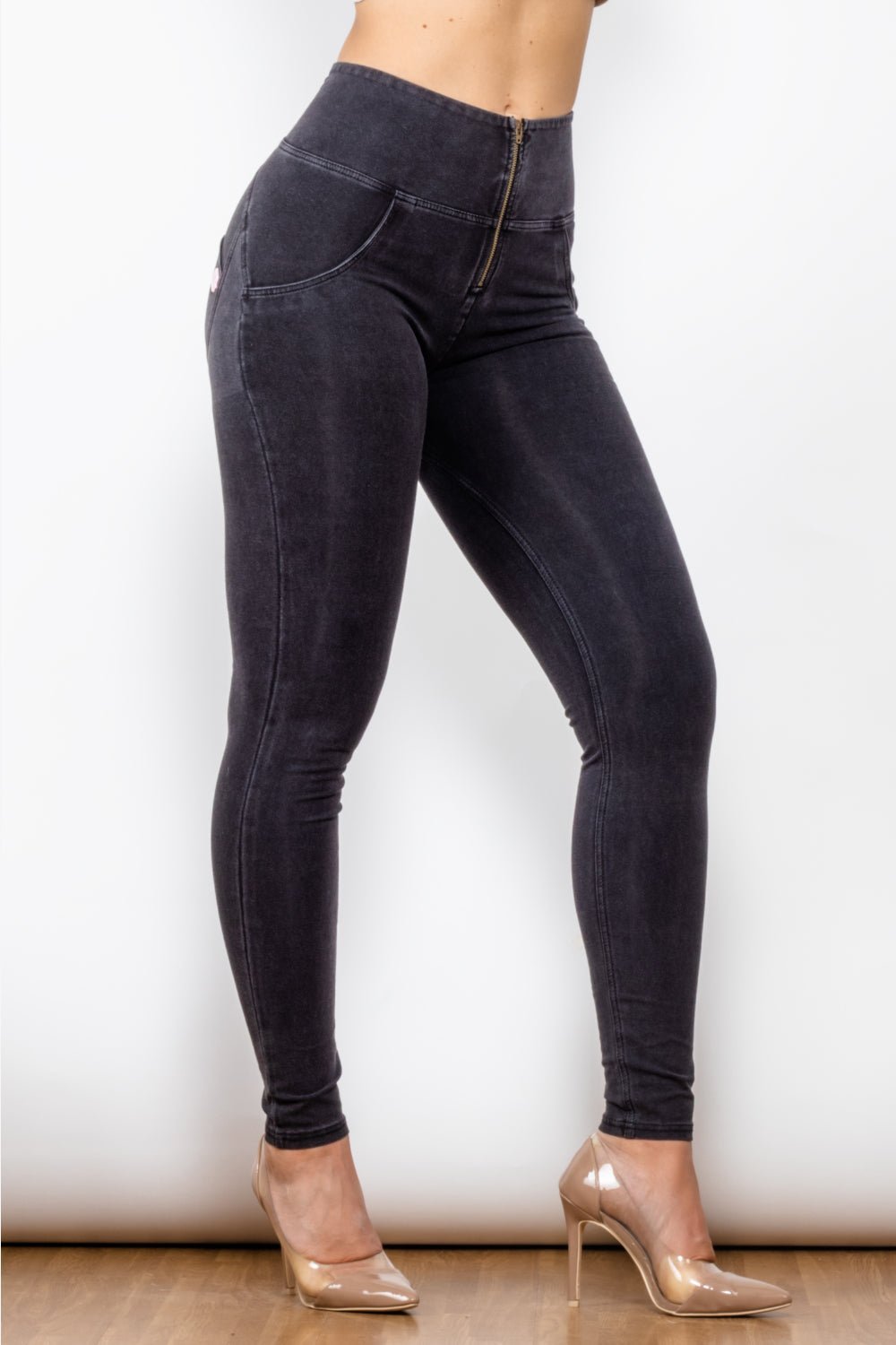 Zip Closure Skinny Jeans - NUTRAL ATTIRE
